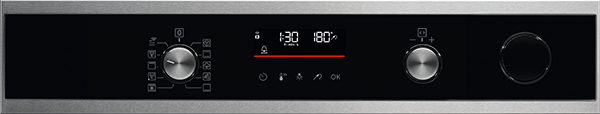 Oven control panel with rotary knobs