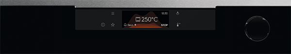 Oven control panel with touch controls