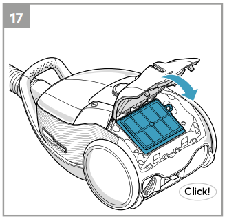 Beispiel für Position der Staubsauger-Filter