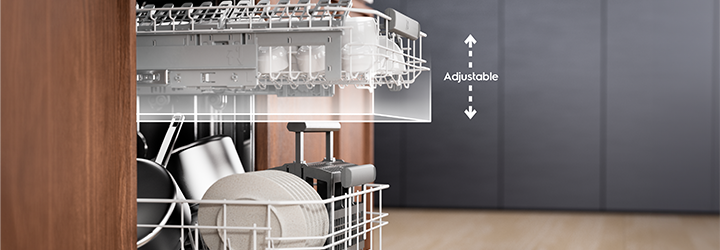 How to move the upper basket in your Electrolux dishwasher